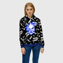 Толстовка-худи женская NFS samurai logo, цвет: 3D-синий — фото 2