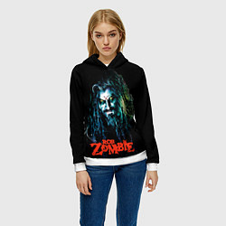 Толстовка-худи женская Rob zombie portrait, цвет: 3D-белый — фото 2