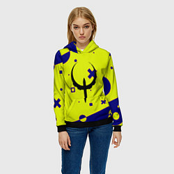 Толстовка-худи женская Quake game collection, цвет: 3D-черный — фото 2