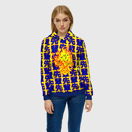 Женская толстовка Samurai logo patten japan / 3D-Синий – фото 3