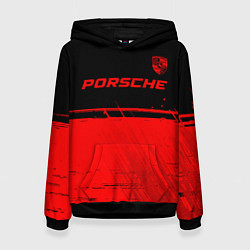 Женская толстовка Porsche - red gradient посередине