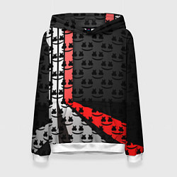 Толстовка-худи женская Marshmello pattern, цвет: 3D-белый