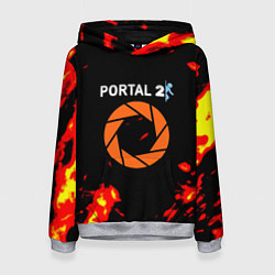 Толстовка-худи женская Portal огненная лава, цвет: 3D-меланж