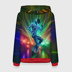 Толстовка-худи женская Neon cyber dance - ai art fantasy, цвет: 3D-красный