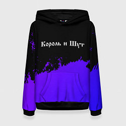 Толстовка-худи женская Король и Шут purple grunge, цвет: 3D-черный