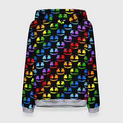 Толстовка-худи женская Marshmello pattern neon, цвет: 3D-меланж