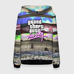 Толстовка-худи женская Vice city glitch, цвет: 3D-черный