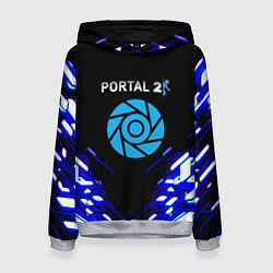 Толстовка-худи женская Portal 2 неоновая текстура, цвет: 3D-меланж