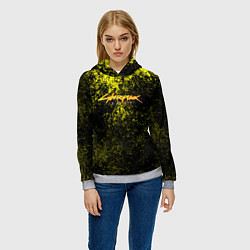 Толстовка-худи женская Cyberpunk брызги красок, цвет: 3D-меланж — фото 2