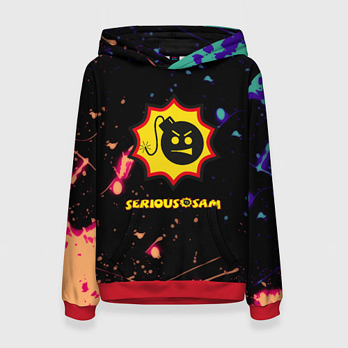 Женская толстовка Serious Sam краски текстура / 3D-Красный – фото 1