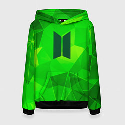 Толстовка-худи женская BTS green poly, цвет: 3D-черный