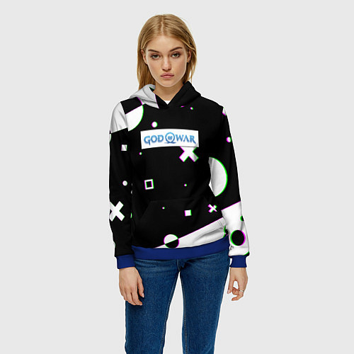 Женская толстовка God of war game patten / 3D-Синий – фото 3