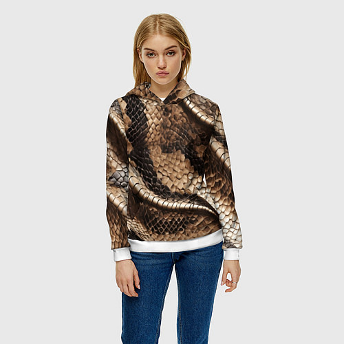 Женская толстовка Красивая змеиная кожа / 3D-Белый – фото 3