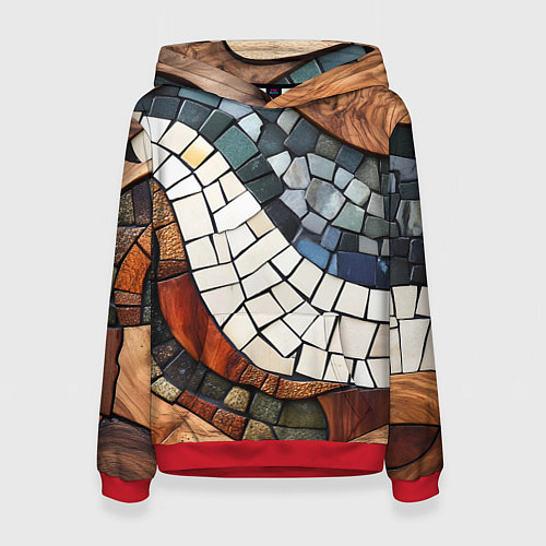 Женская толстовка Плиточная мозайка / 3D-Красный – фото 1