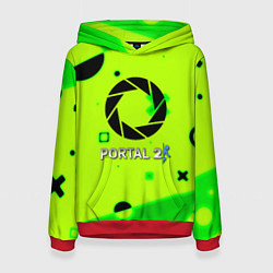 Толстовка-худи женская Portal 2 geometry steel, цвет: 3D-красный
