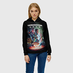 Толстовка-худи женская Терминатор зеро персонажи, цвет: 3D-черный — фото 2