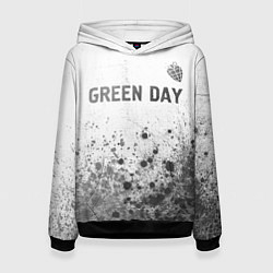 Толстовка-худи женская Green Day - white gradient посередине, цвет: 3D-черный