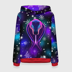 Толстовка-худи женская Космическая кобра, цвет: 3D-красный