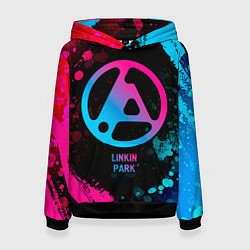 Толстовка-худи женская Linkin Park 2024 - neon gradient, цвет: 3D-черный