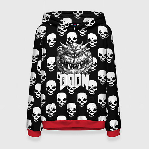 Женская толстовка Doom какадемон черепа / 3D-Красный – фото 1