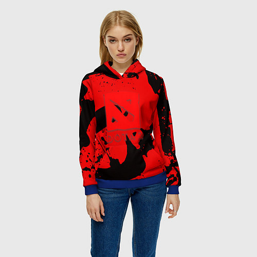 Женская толстовка Dota краски иероглиф / 3D-Синий – фото 3