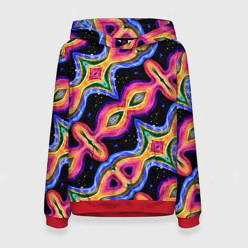 Женская толстовка Красочный психоделический узор / 3D-Красный – фото 1