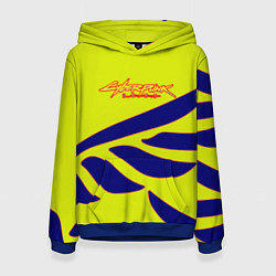 Толстовка-худи женская Cyberpunk 2077 крылья, цвет: 3D-синий