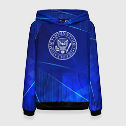 Толстовка-худи женская Ramones blue poly, цвет: 3D-черный