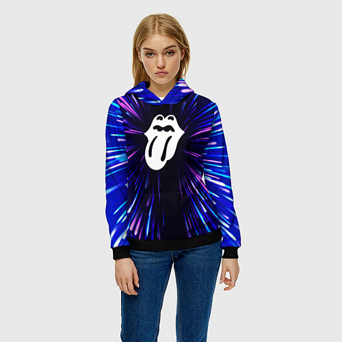 Женская толстовка Rolling Stones neon energy / 3D-Черный – фото 3