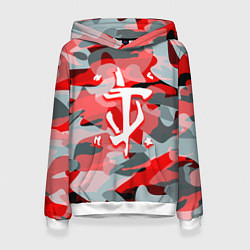 Толстовка-худи женская Doom камуфляж палача, цвет: 3D-белый