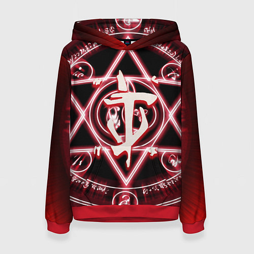 Женская толстовка Doom logo / 3D-Красный – фото 1