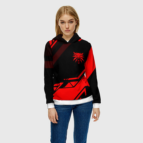 Женская толстовка Ведьмак геометрия / 3D-Белый – фото 3