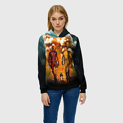 Толстовка-худи женская Дэдпул и Росомаха - Догпуля, цвет: 3D-черный — фото 2