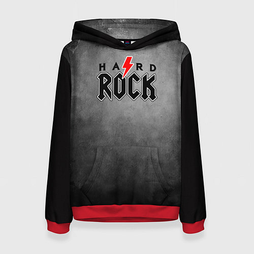 Женская толстовка Hard rock on dark grey / 3D-Красный – фото 1