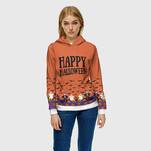 Женская толстовка Happy Halloween pattern / 3D-Белый – фото 3