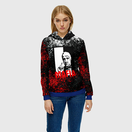 Женская толстовка Mafia брызги красок / 3D-Синий – фото 3