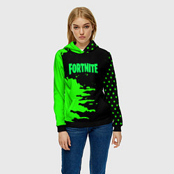 Толстовка-худи женская Fortnite краски звезды, цвет: 3D-черный — фото 2