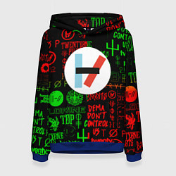 Толстовка-худи женская Twenty one pilots music steel, цвет: 3D-синий