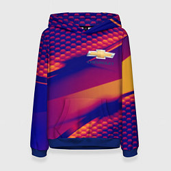 Толстовка-худи женская Chevrolet текстура, цвет: 3D-синий