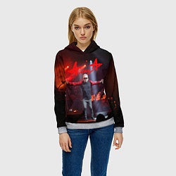 Толстовка-худи женская Алиса Кинчев концерт, цвет: 3D-меланж — фото 2