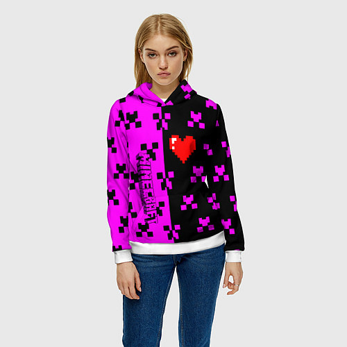 Женская толстовка Minecraft love game / 3D-Белый – фото 3