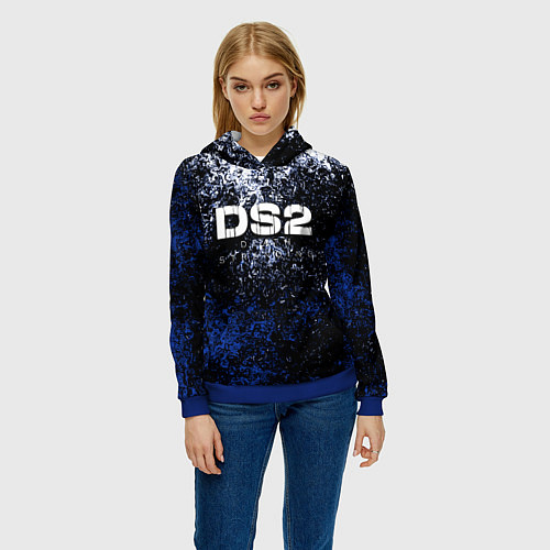 Женская толстовка Deathstranding 2 брызги красок / 3D-Синий – фото 3