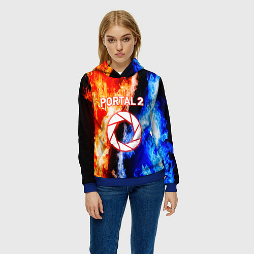 Женская толстовка Portal битва огней / 3D-Синий – фото 3