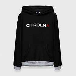 Толстовка-худи женская Citroen logo, цвет: 3D-меланж