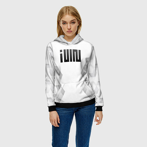 Женская толстовка Gidle white poly / 3D-Черный – фото 3