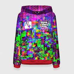 Толстовка-худи женская Vice city glitch game, цвет: 3D-красный