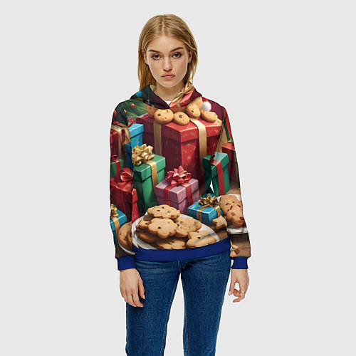 Женская толстовка Рождественское печенье / 3D-Синий – фото 3