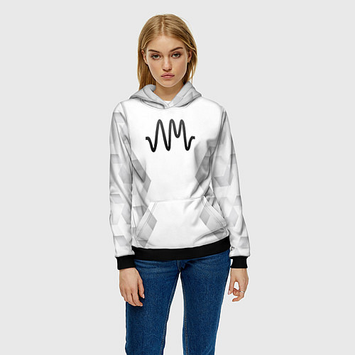 Женская толстовка Arctic Monkeys white poly / 3D-Черный – фото 3