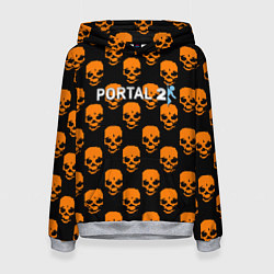 Толстовка-худи женская Portal skull pattern, цвет: 3D-меланж