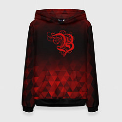 Толстовка-худи женская Burzum red poly, цвет: 3D-черный